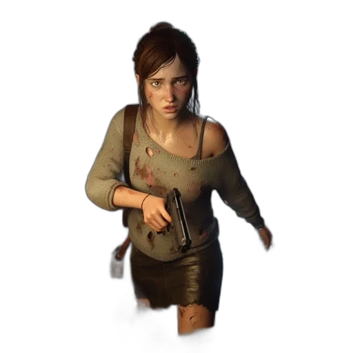 dress, jacket, weapon, face transparent PNG cut-out