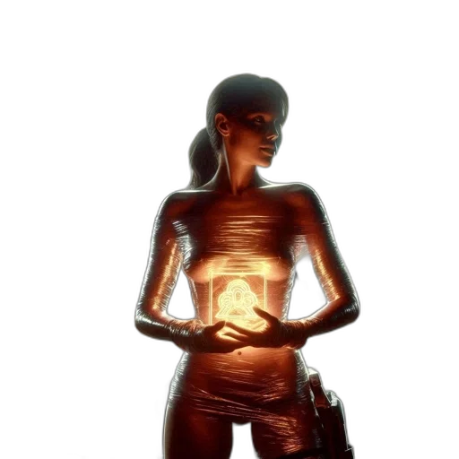 robot, jewelry, dress, staff transparent PNG cut-out