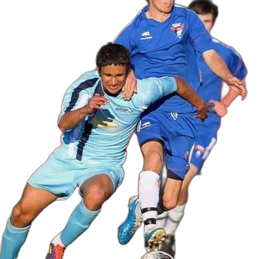 two, soccer, players, blue transparent PNG cut-out