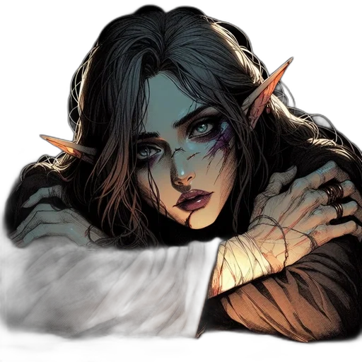 comic book art, fantasy art, concept art, watercolor transparent PNG cut-out