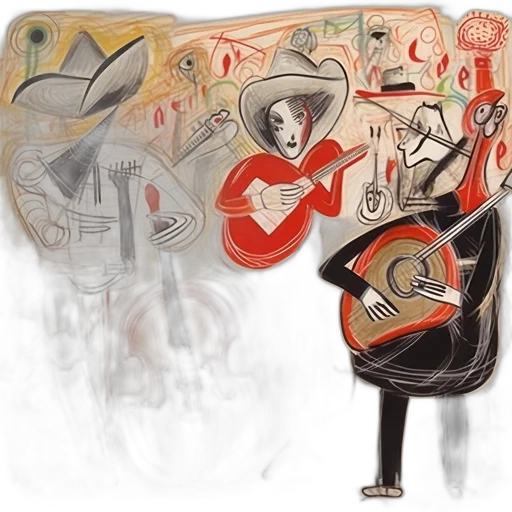 concept art, lively, trio, musicians transparent PNG cut-out