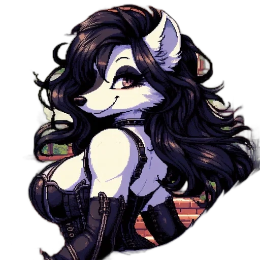 staff, dress, mask, pixel art transparent PNG cut-out