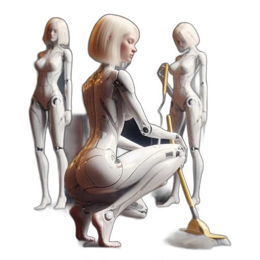 robot, dress, concept art, comic book art transparent PNG cut-out