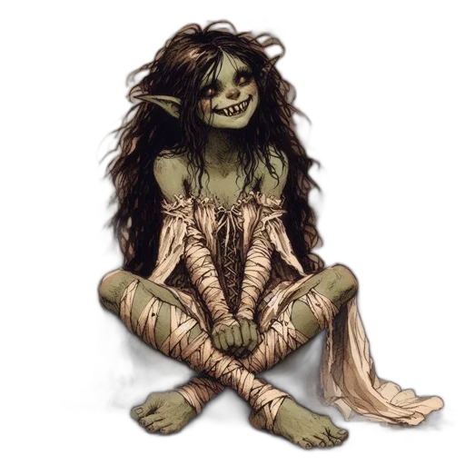creature, staff, mask, jewelry transparent PNG cut-out