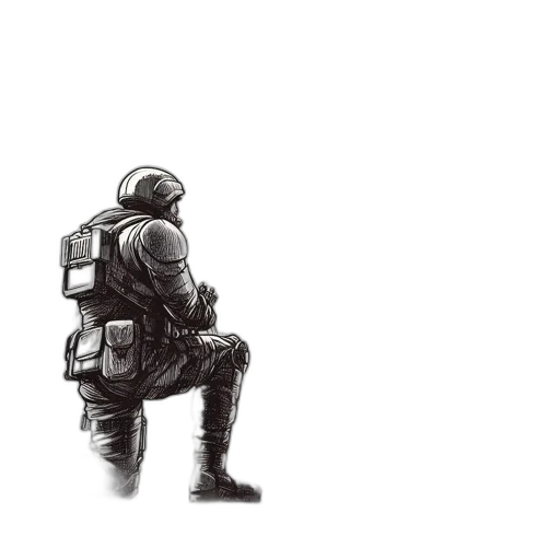 robot, jacket, weapon, face transparent PNG cut-out