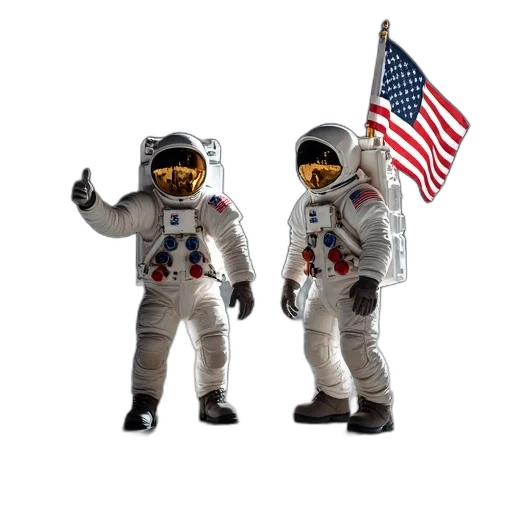 concept art, 3d render, outer space, two transparent PNG cut-out