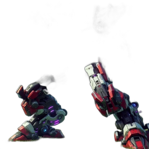 weapon, robot, concept art, 3d render transparent PNG cut-out