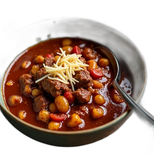 food, photorealistic, bowl, chili transparent PNG cut-out