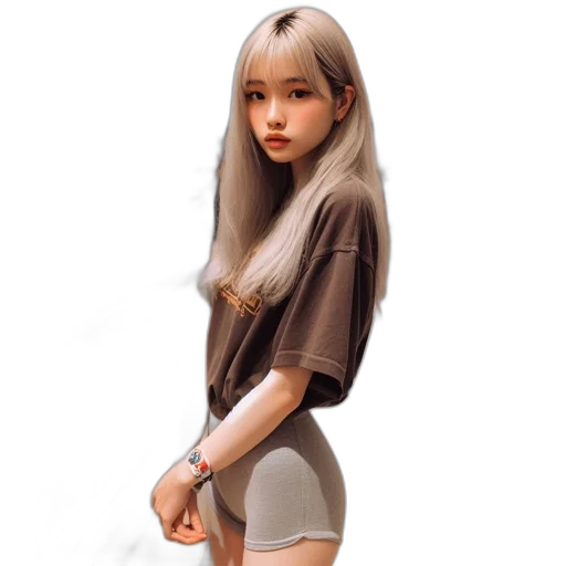 dress, hair, robot, photorealistic transparent PNG cut-out