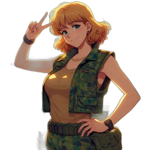 jacket, weapon, dress, staff transparent PNG cut-out