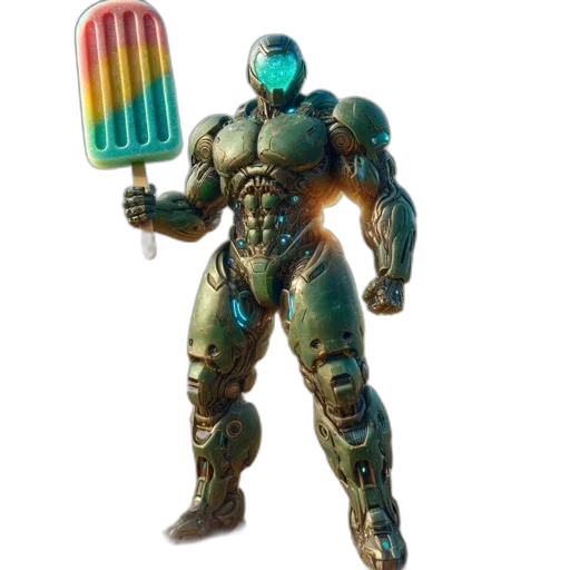 robot, weapon, food, vaporwave transparent PNG cut-out