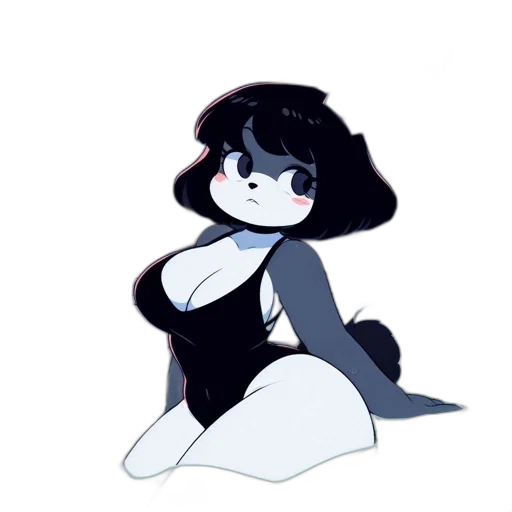 dress, creature, staff, hair transparent PNG cut-out