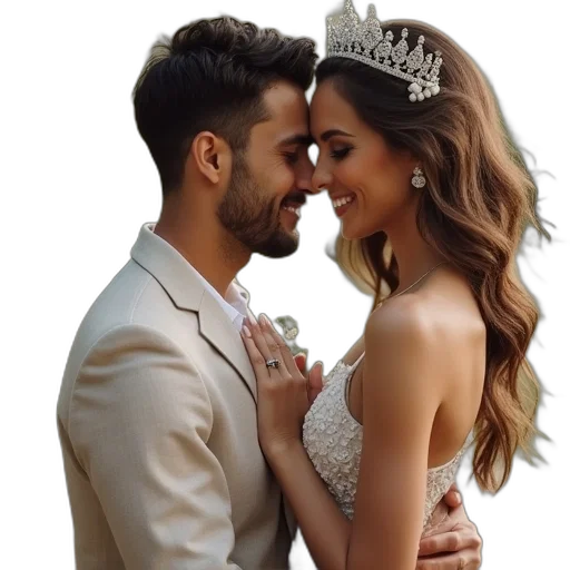 crown, photorealistic, beautiful, couple transparent PNG cut-out