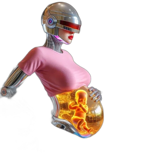 robot, 3d render, concept art, metallic transparent PNG cut-out