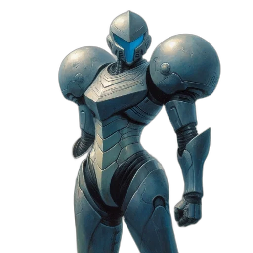 robot, concept art, 3d render, blue transparent PNG cut-out