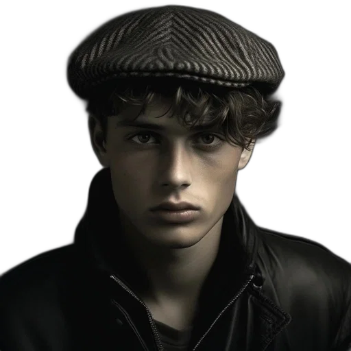 hat, jacket, face, hair transparent PNG cut-out