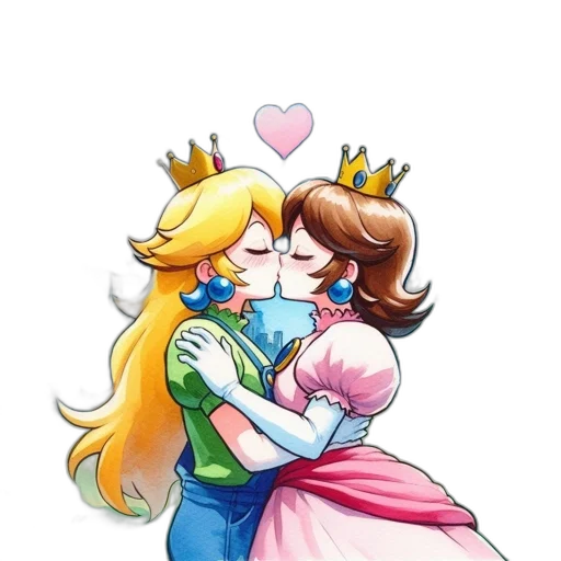crown, dress, pixel art, watercolor transparent PNG cut-out