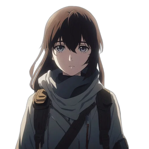 jacket, face, staff, weapon transparent PNG cut-out