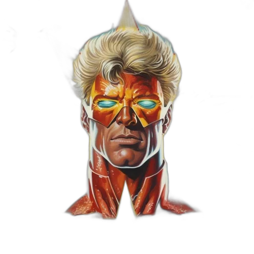 face, mask, staff, comic book art transparent PNG cut-out