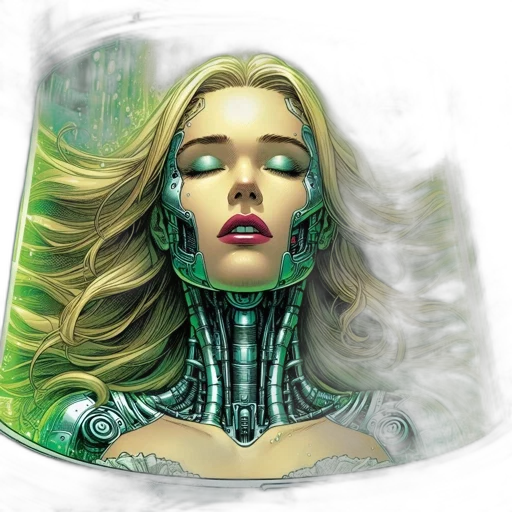 mask, robot, comic book art, concept art transparent PNG cut-out