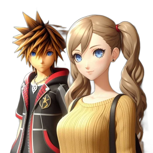 dress, jacket, staff, hair transparent PNG cut-out