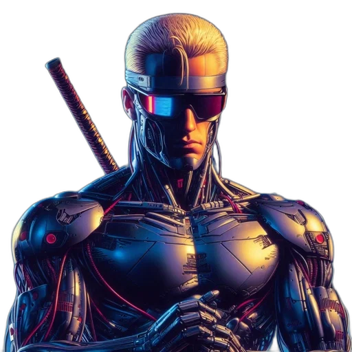 robot, cyberpunk, comic book art, concept art transparent PNG cut-out