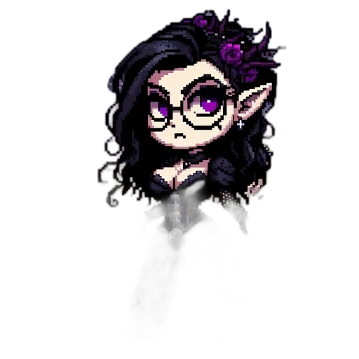 staff, creature, pixel art, cartoon transparent PNG cut-out