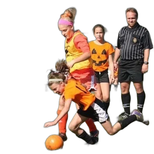 young, girl, wearing, orange transparent PNG cut-out