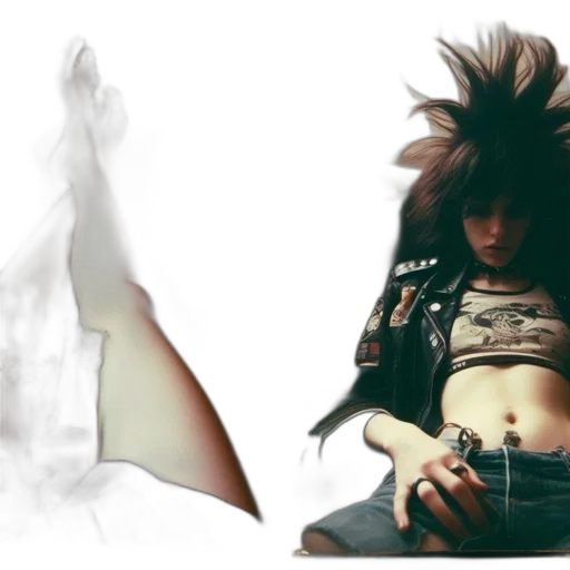 hair, jacket, concept art, cyberpunk transparent PNG cut-out
