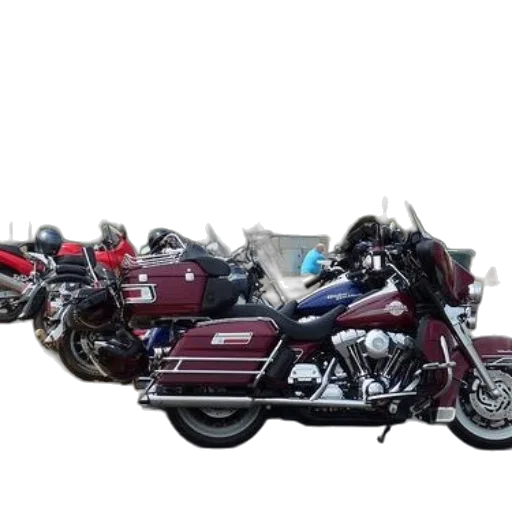 3d render, row, parked, motorcycles transparent PNG cut-out