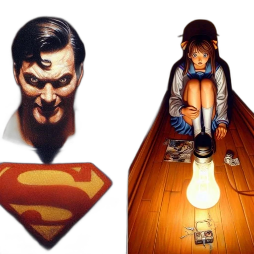 comic book art, concept art, photorealistic, two transparent PNG cut-out