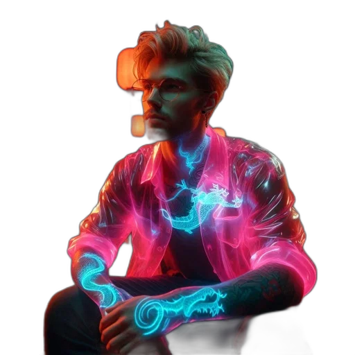 jacket, face, robot, hair transparent PNG cut-out