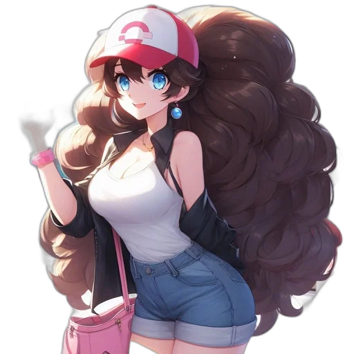 hat, staff, dress, hair transparent PNG cut-out
