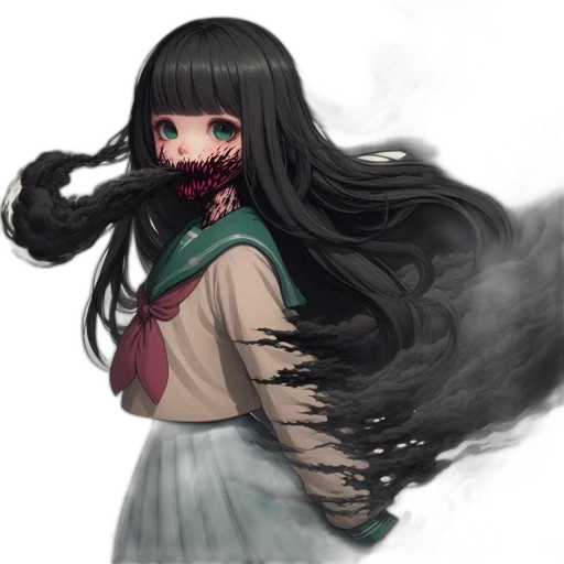 mask, hair, creature, dress transparent PNG cut-out
