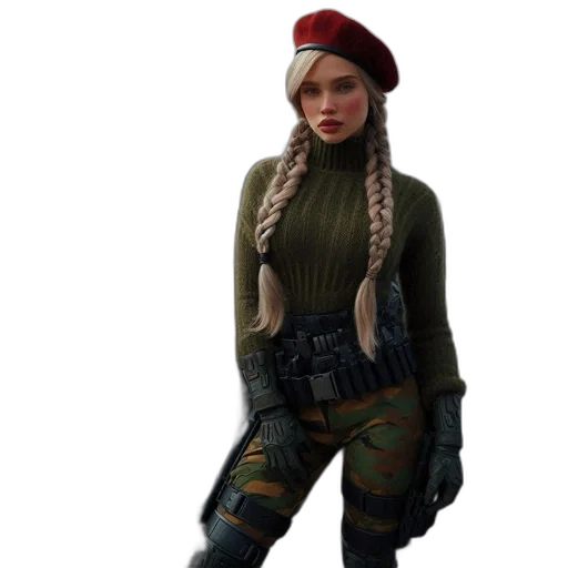 jacket, weapon, staff, hat transparent PNG cut-out