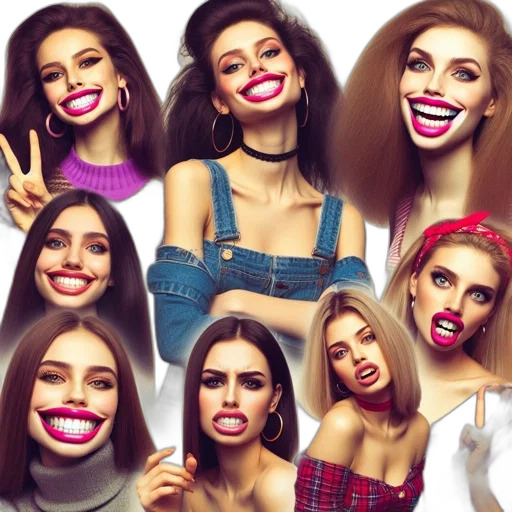 photorealistic, collage, features, various transparent PNG cut-out