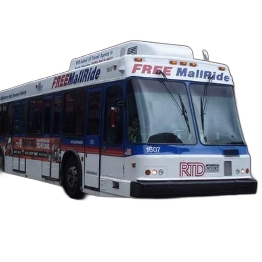 white, blue, rtd, bus transparent PNG cut-out