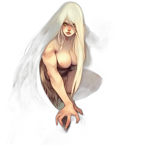 hair, creature, face, dress transparent PNG cut-out