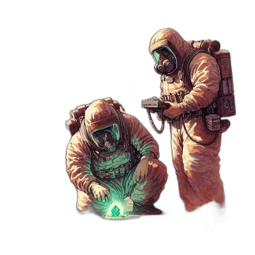 jacket, robot, weapon, mask transparent PNG cut-out