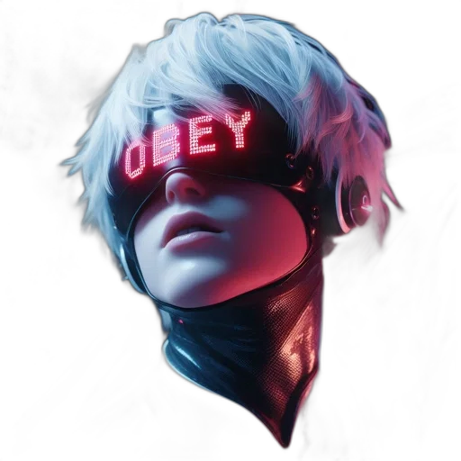 mask, face, cyberpunk, concept art transparent PNG cut-out