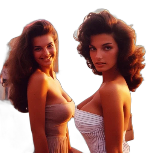 dress, photorealistic, two, women transparent PNG cut-out