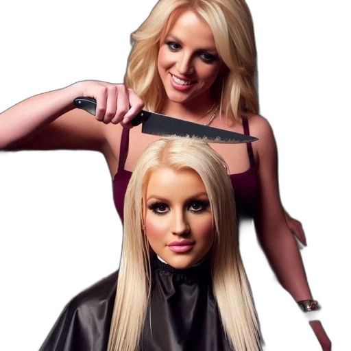hair, photorealistic, salon, two transparent PNG cut-out
