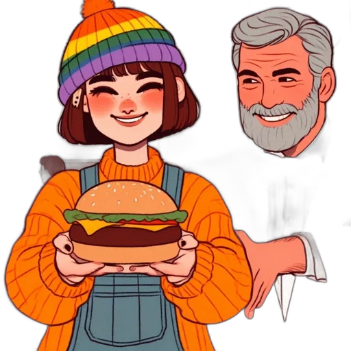 hat, food, jacket, pixel art transparent PNG cut-out