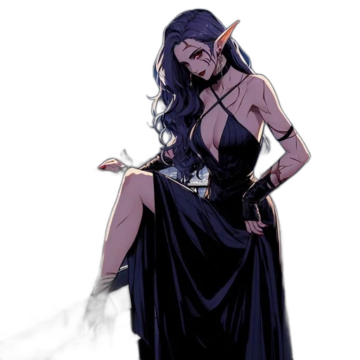 dress, staff, jewelry, sword transparent PNG cut-out