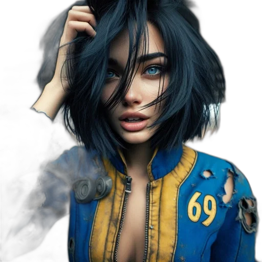 jacket, face, hair, jewelry transparent PNG cut-out