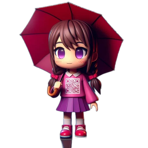 umbrella, staff, jacket, 3d render transparent PNG cut-out