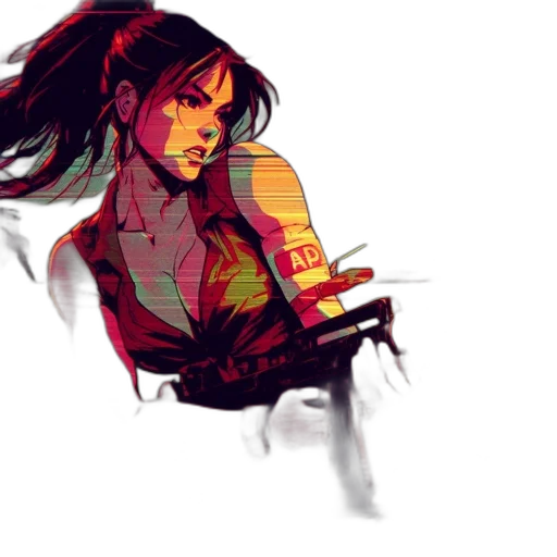 cyberpunk, comic book art, concept art, pixel art transparent PNG cut-out