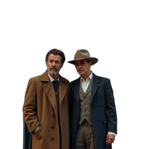 jacket, hat, staff, concept art transparent PNG cut-out