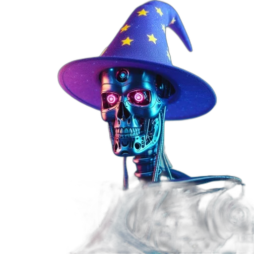 mask, hat, staff, robot transparent PNG cut-out