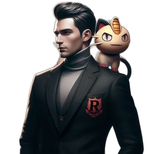 jacket, staff, concept art, 3d render transparent PNG cut-out